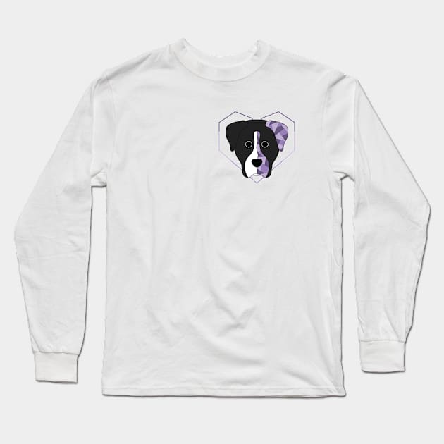 Geometric Tuxedo Boxer Long Sleeve T-Shirt by Kali Farnsworth